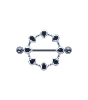 Black Nano Nipple Piercing PN-503 